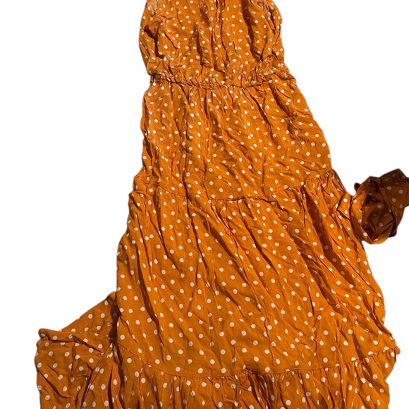BellanBlue Orange Polka Dot Halter Maxi Dress - Picture 6 of 6